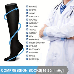 10 Pairs Compression Socks 15-20 mmHg for Sports
