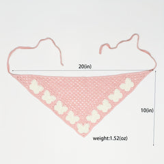 Butterfly Crochet Triangular Scarf Sweet Bandana Headband Hair Accessory