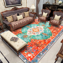 Red Persian Area Rug Retro Cashmere Carpet