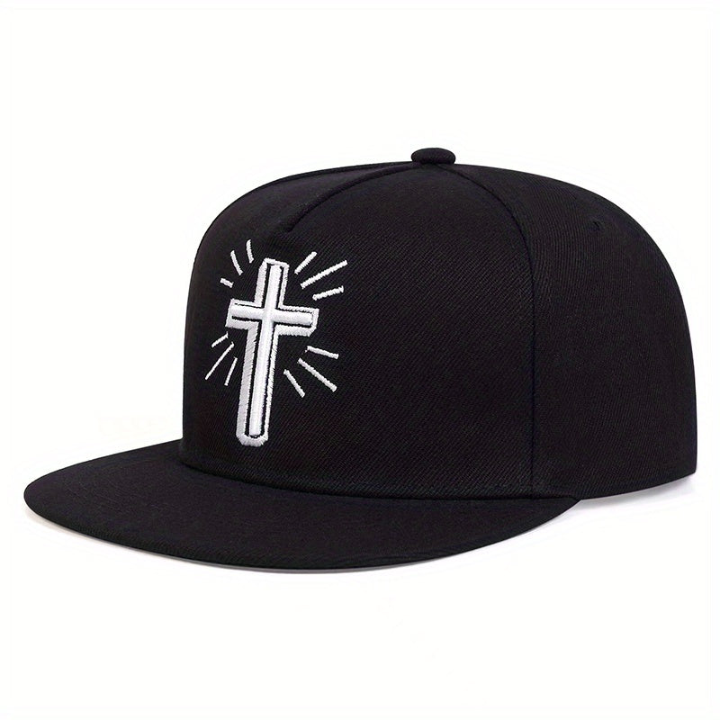 Cross Embroidery Snapback Hat Hip Hop Baseball Cap