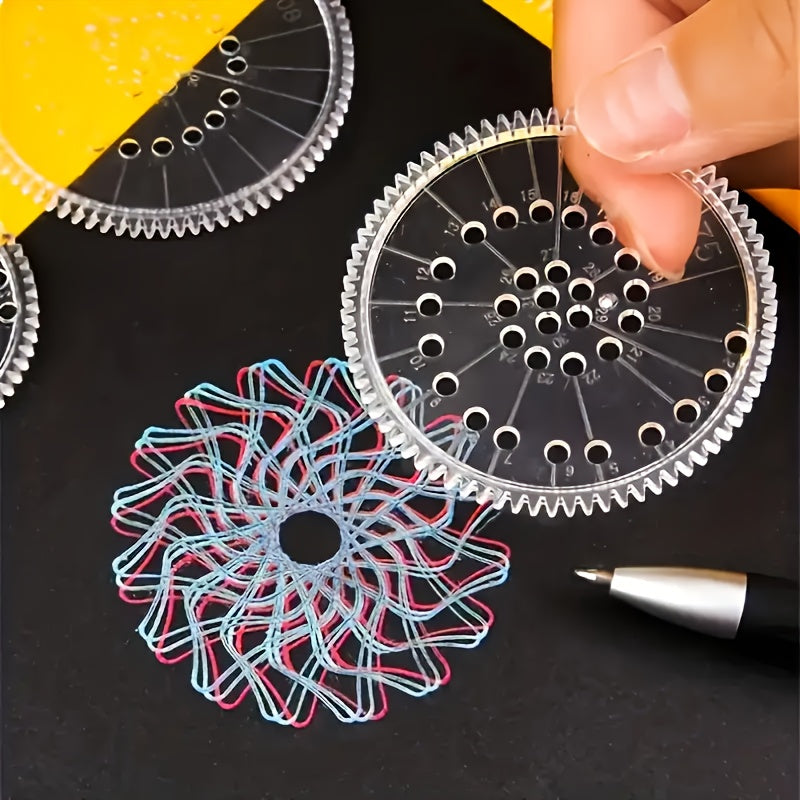 Spiral Drawing Ruler Set Transparent PVC Templates Painting Projects Ages 3 6