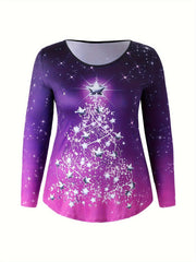  Star Christmas Tree Print Top & Leggings Set