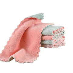 10pcs Coral Velvet Washcloths Highly Absorbent Cleaning Cloth