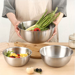 3pcs Stainless Steel Mixing Bowls Salad Mixing Bowl Set Kitchen Gadgets