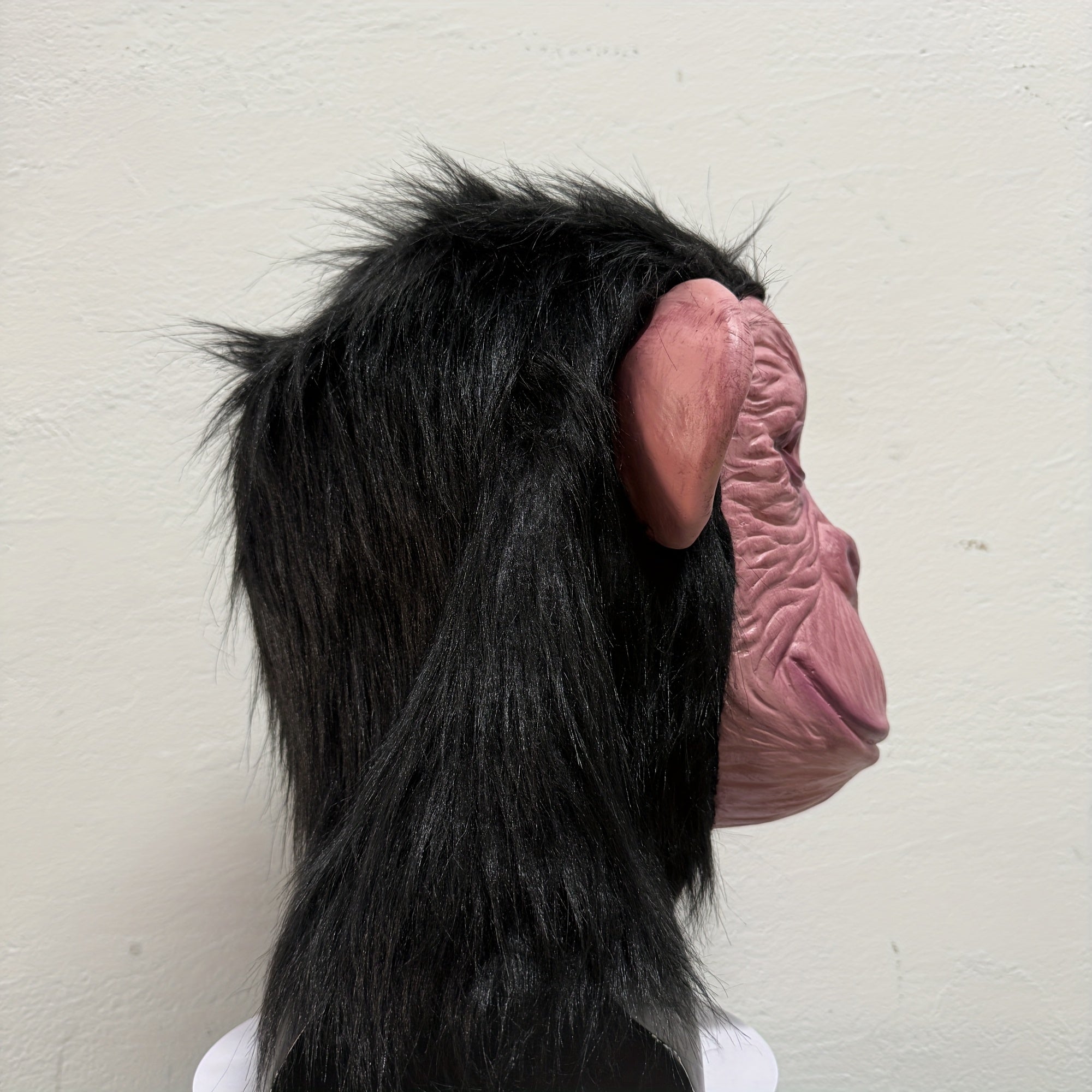 Realistic Chimp Mask with Hair for Halloween Parties