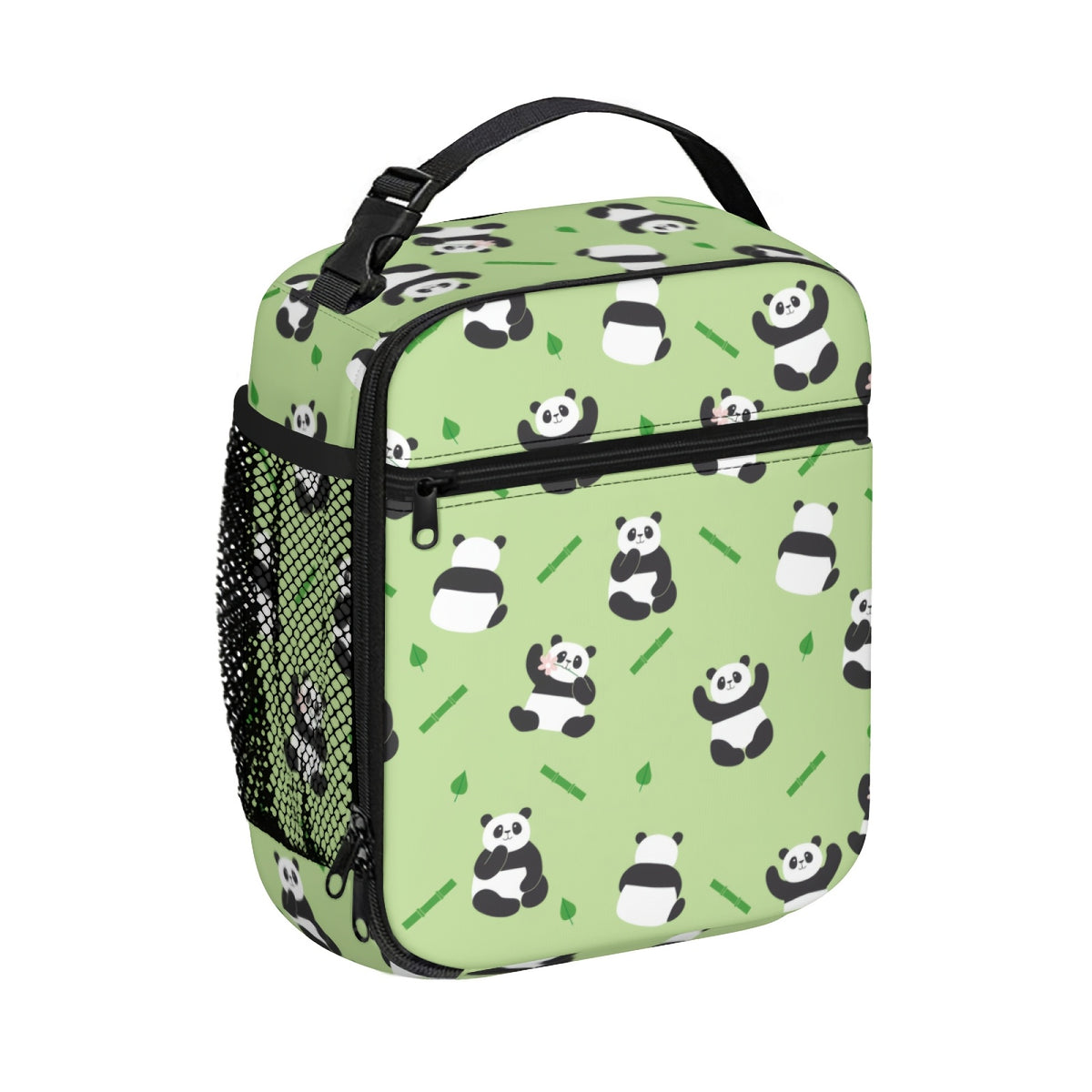 10 Inch Panda Insulated Lunch Box with Bamboo Reusable Leakproof Bag