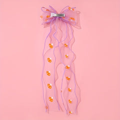 Mesh Bowknot Mushroom Pattern Hair Clip with Non-Slip Back