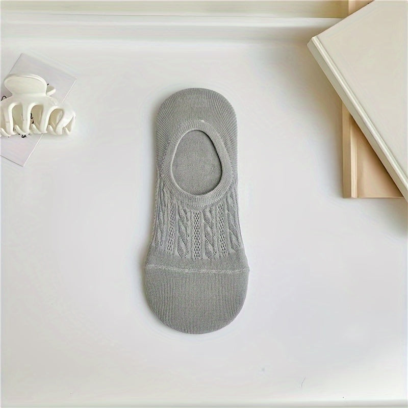 7 Pairs Textured Solid Low Cut Ankle Socks Women's Stockings