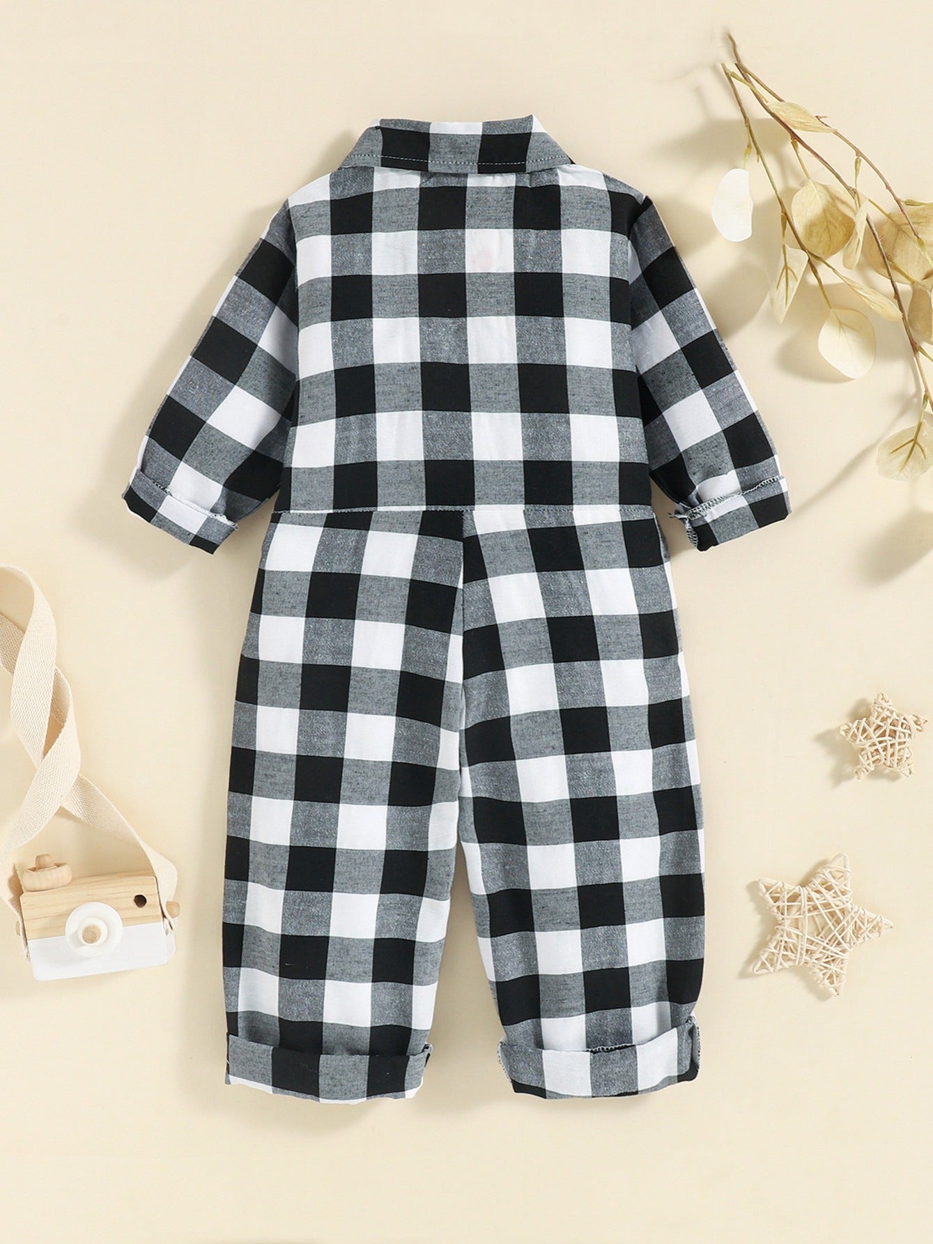 Kids Plaid Casual Jumpsuit Fall Winter Boys & Girls