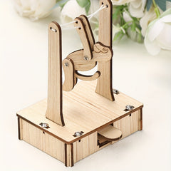 Wooden Monkey Flip Single Pole DIY Assembly Toy Kit