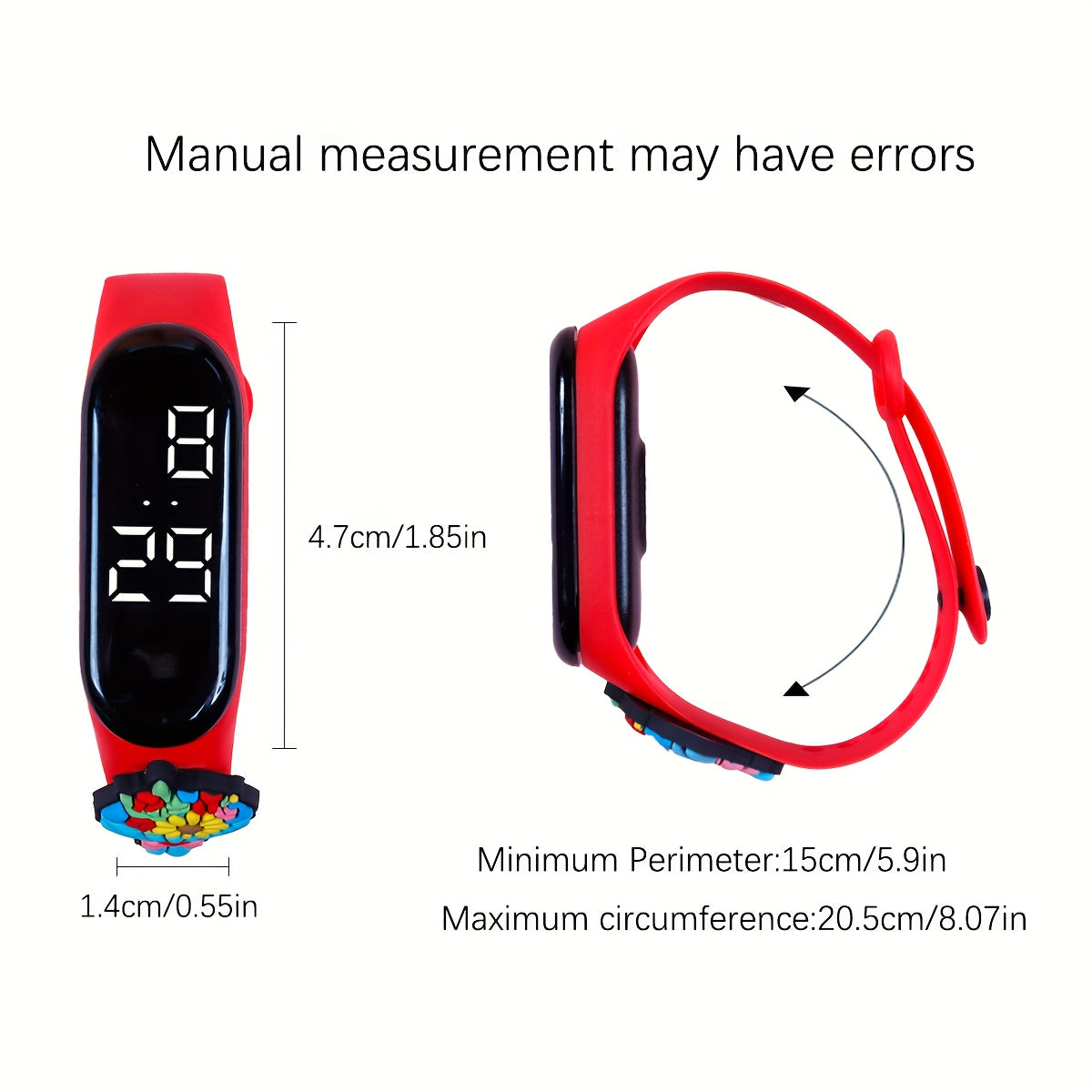 Kids' LED Digital Watch Red & Pink Glow - Cartoon Patterns, Fun & Durable