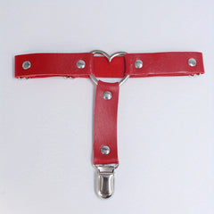 Women's Punk Rivet Leg Thigh Harness Belt PU Leather Solid Belt