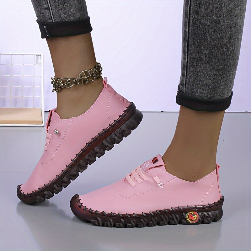 Women's Flat Sneakers Casual Lace Up Low Top Shoes