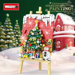 WOMA 3D Christmas Building Blocks Set DIY Snowman & Tree Kit
