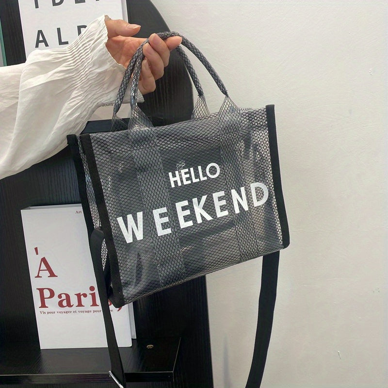Transparent Mesh PVC Crossbody Bag Large Capacity Jelly Bag