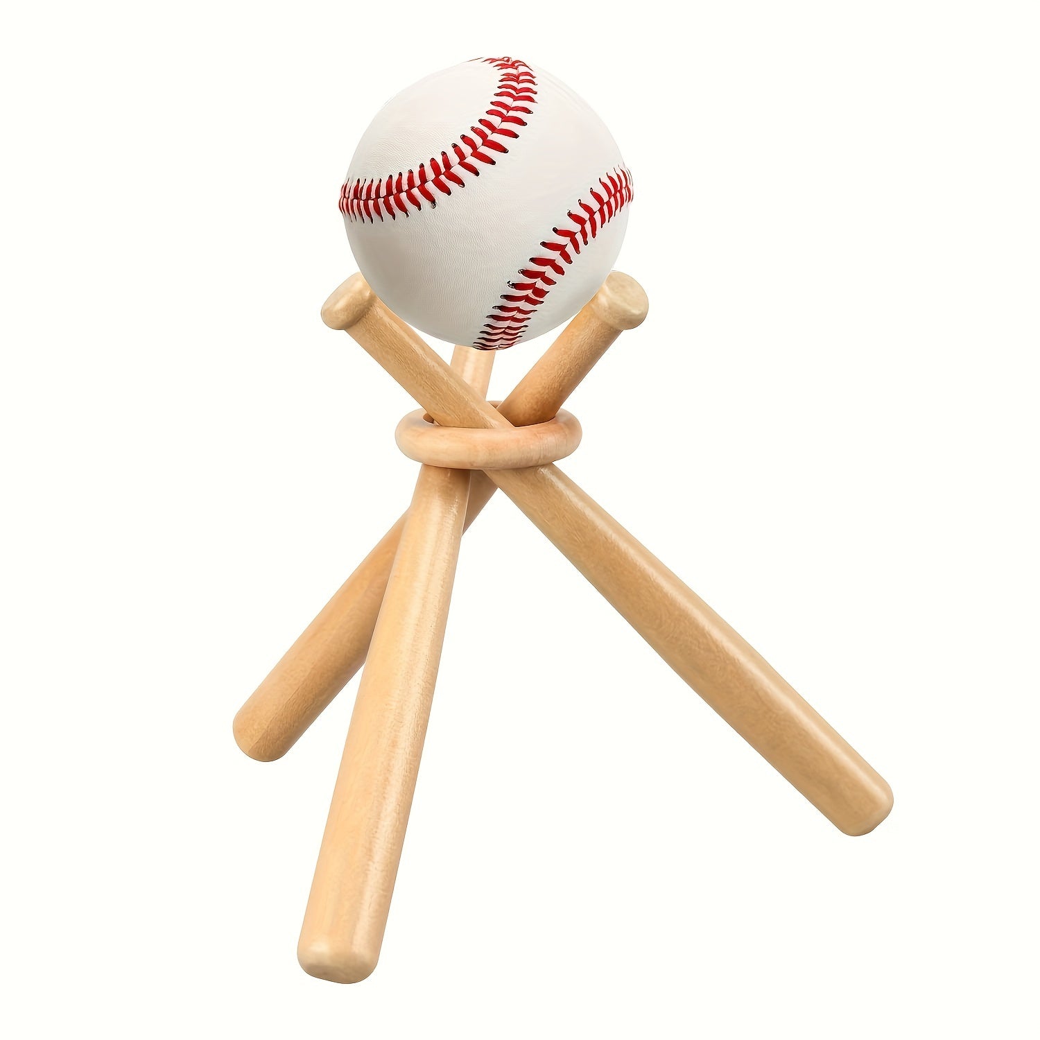 Wooden Baseball Display Holder - Baseball Stand for Sports Players