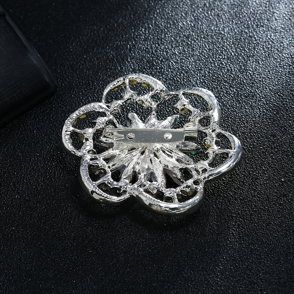 Fashionable Diamond Flower Large Brooch Clothing Accessory
