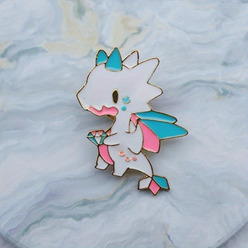 Colorful Dragon Cartoon Brooch for Men Backpack Jewelry Gift