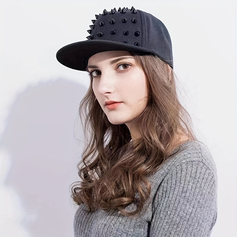 Hip Hop Rivet Snapback Hat Unisex Punk Baseball Cap Sunshade Couple Dad Hats