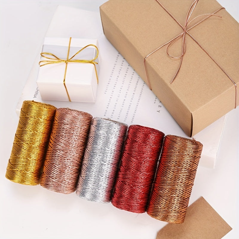 Golden Twine String Twist Ties Coil Ribbon for DIY Craft Jewelry Gift Packing