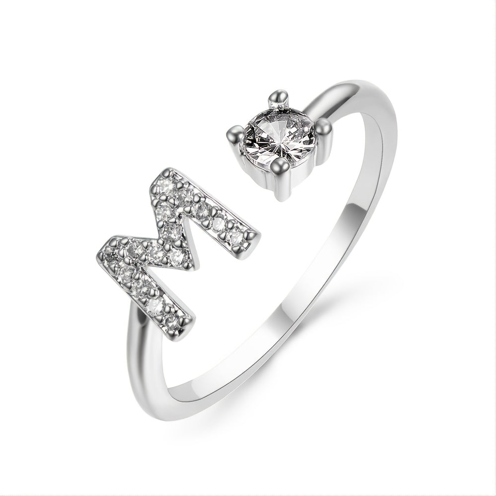 Hot Silver A Alphabet Rings Initial Rings Wedding Love Rings
