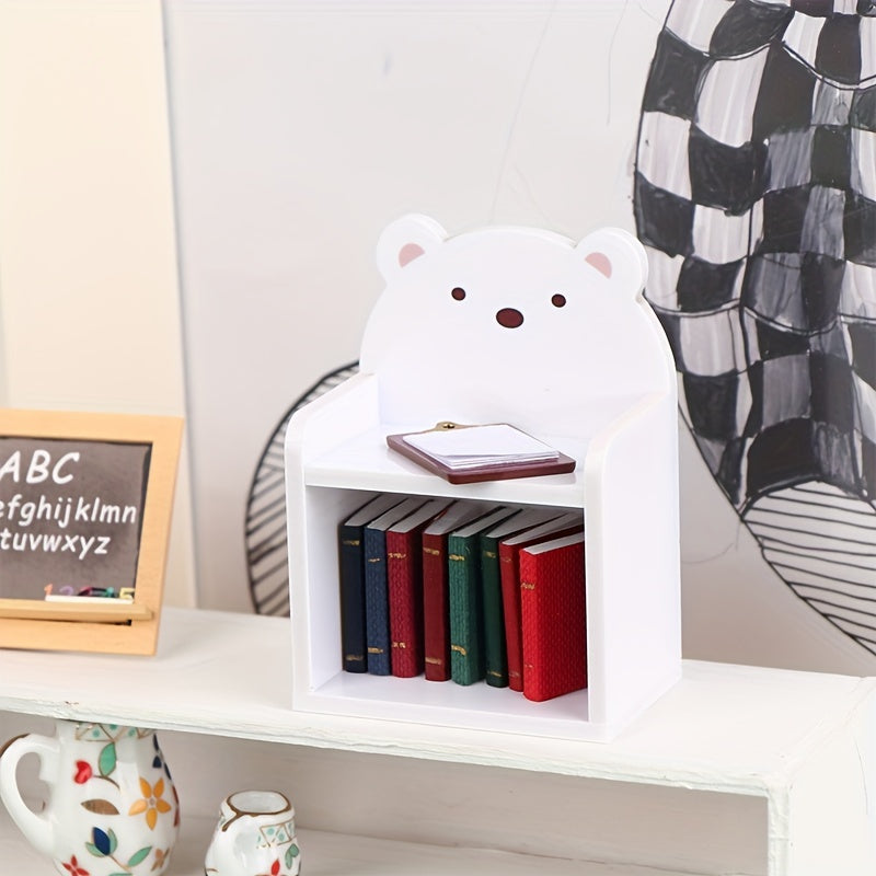 1:12 Little Bear Bookshelf Dollhouse Desk Shelf Furniture