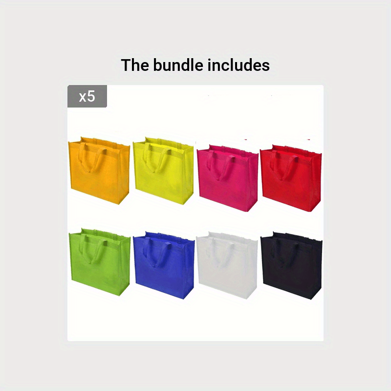 8 Reusable Tote Gift Bags - Assorted Colors - Non Woven - Treat Bags - Snack