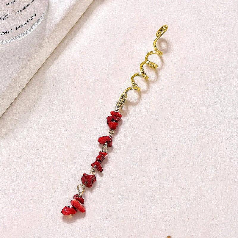Colorful Stone Hair Jewelry For Braids Tassels Dreadlock Rings