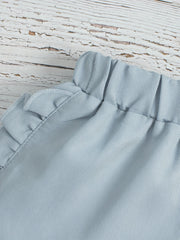 Kid Girls Denim Shorts Ruffle Fringes Breathable Thin Comfy Fit Summer