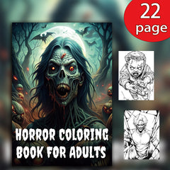 Deluxe Horror Coloring Book - 22 Pages - Watercolor Paper