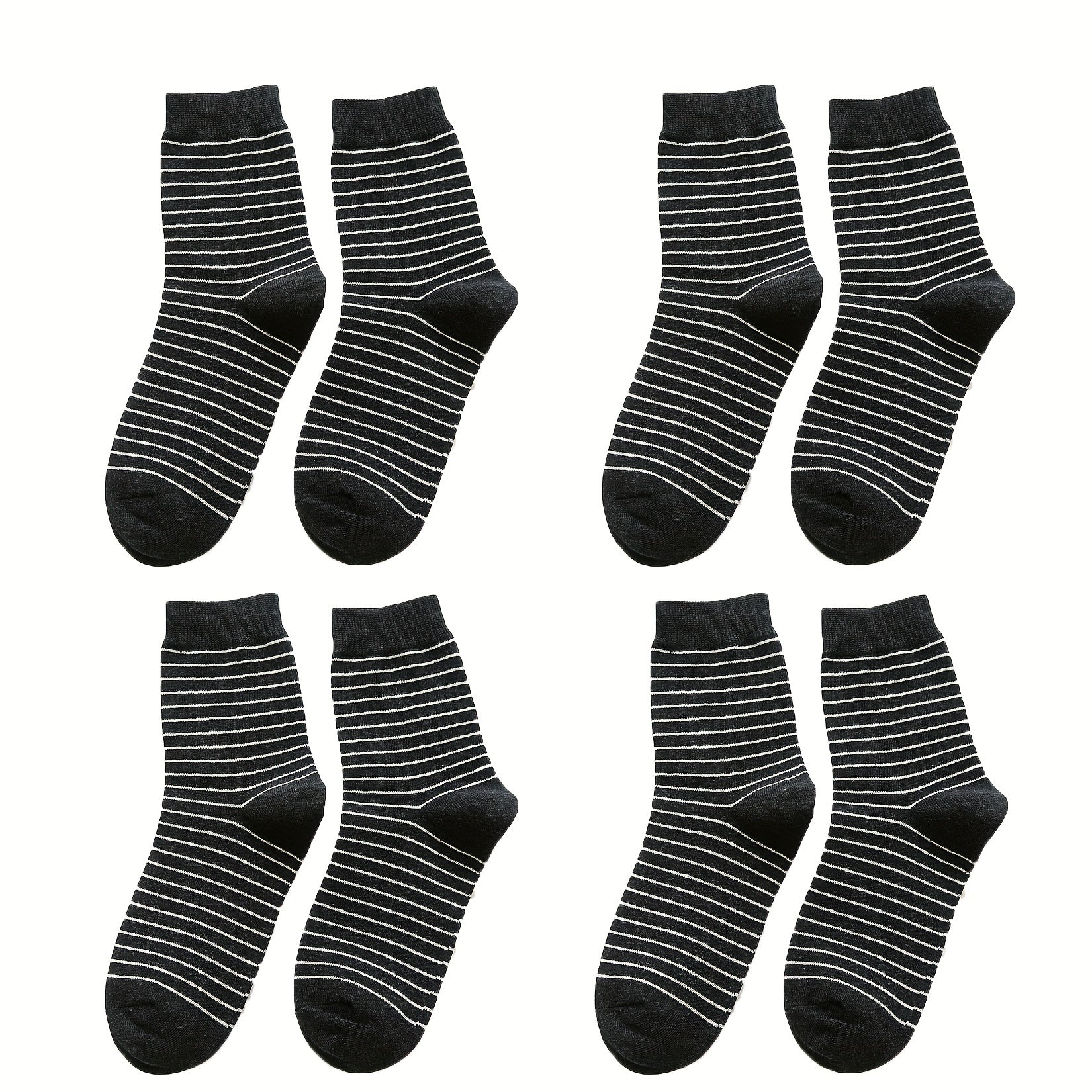 4 Pairs Striped Sports Socks for Women