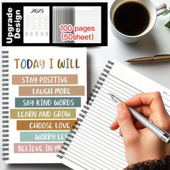 Inspirational Spiral Coil Notebook 100 Pages Motivational Quotes Gift