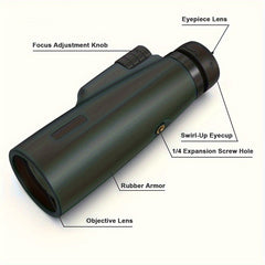 10x50 Monocular Telescope - High Definition Optics - Manual Focus