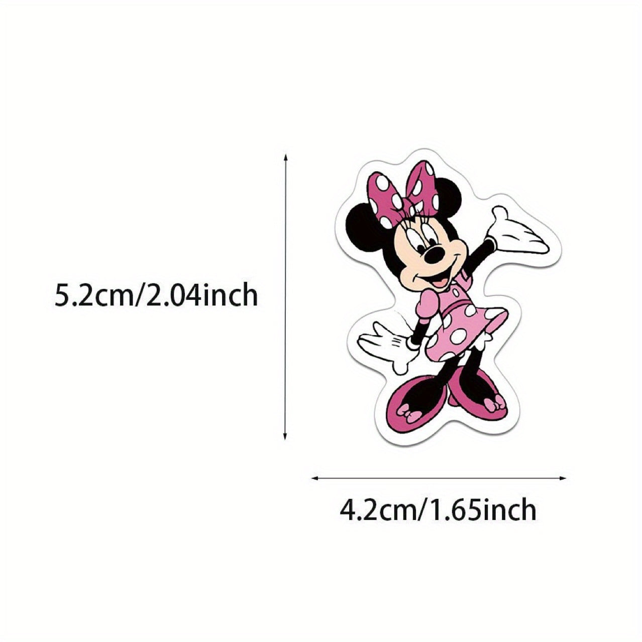 Set of 50 Pink Mickey Stickers - Unique Outlined Design - High Self Adhesive