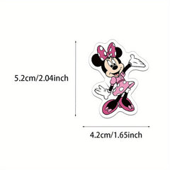 Set of 50 Pink Mickey Stickers - Unique Outlined Design - High Self Adhesive