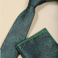 Cashew Collar Neck Tie Scarf Set Business Banquet Matching Men