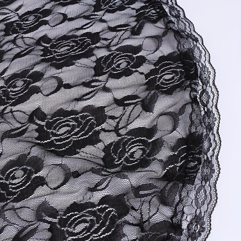 Embroidered Lace Mantilla Veil for Women