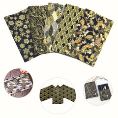 5pcs Japanese Style Cotton Fabric - DIY Quilted Kimono Doll Cloth