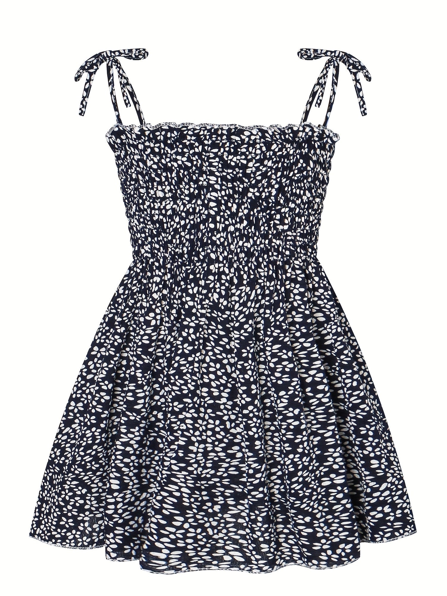 Leopard Lace Up Shirred Beach Cami Dress