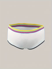  Sexy Colorful Striped Panty, Soft & Stretchy, Contrast Binding