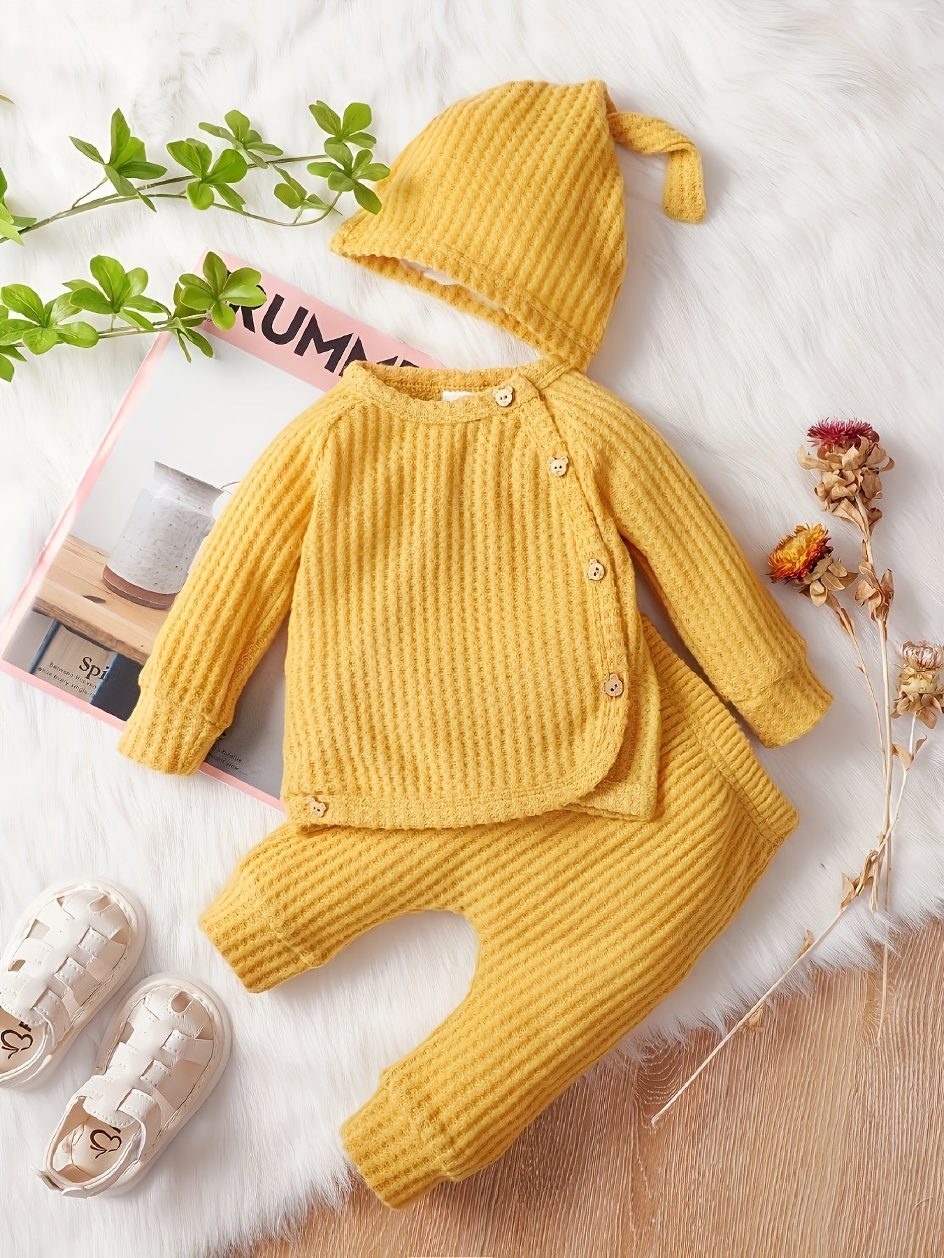 3pcs Baby Boys Long Sleeves T shirt & Pants & Cap Set