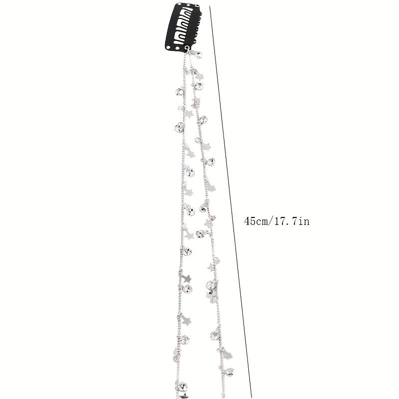 Silvery Braided Chain Tassel Ponytail Decoration Hair Accessories