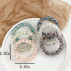 6pcs Floral Wire Hair Tie Ponytail Holder Vintage Hair Band Elastic Headwear