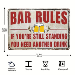 Funny Backyard Bar Tin Sign - Bring Your Own Beer Alcohol Drinks Fun Wall Decor