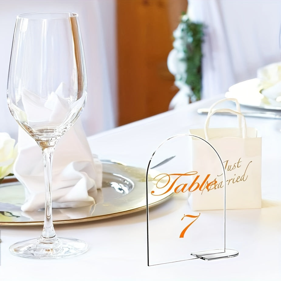 10pcs Clear Acrylic Seat Cards For Weddings DIY Table Number Holders