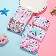 Cartoon Coin Purse Key Chains Bag PU Leather Keyrings Car Key Holders