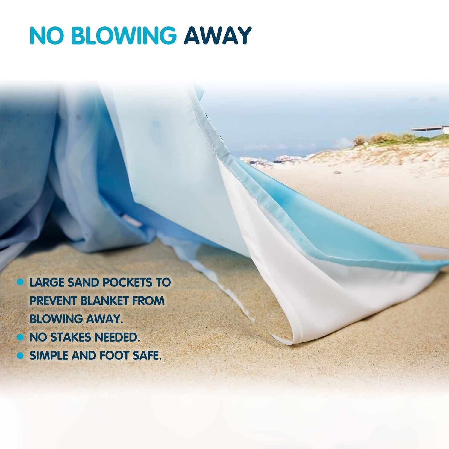 Waterproof Sand Proof Mat with Corner Pockets - Beach Picnic Mat