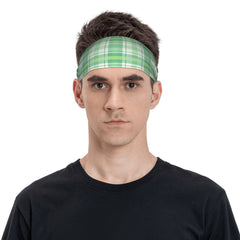 Vintage Plaid Headband Green Checkered for Sport & Casual Outfits