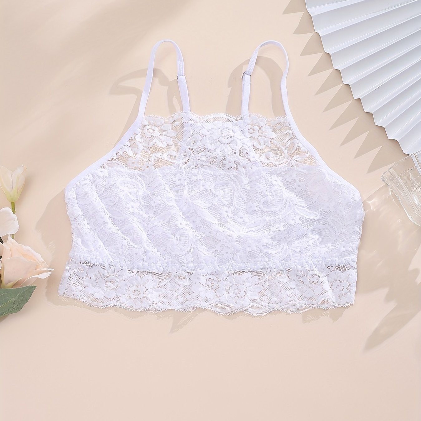 Lace Stitching Cami Lounge Top Sexy Trim Hollow Out Top
