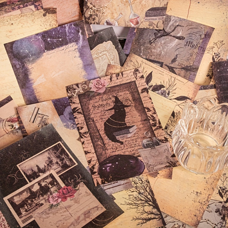 100pcs Retro Literary Lightweight Paper Journal Book Decoration Material Paper
